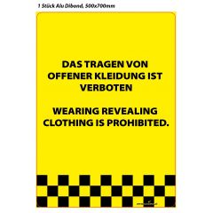 Schild offene Kleidung